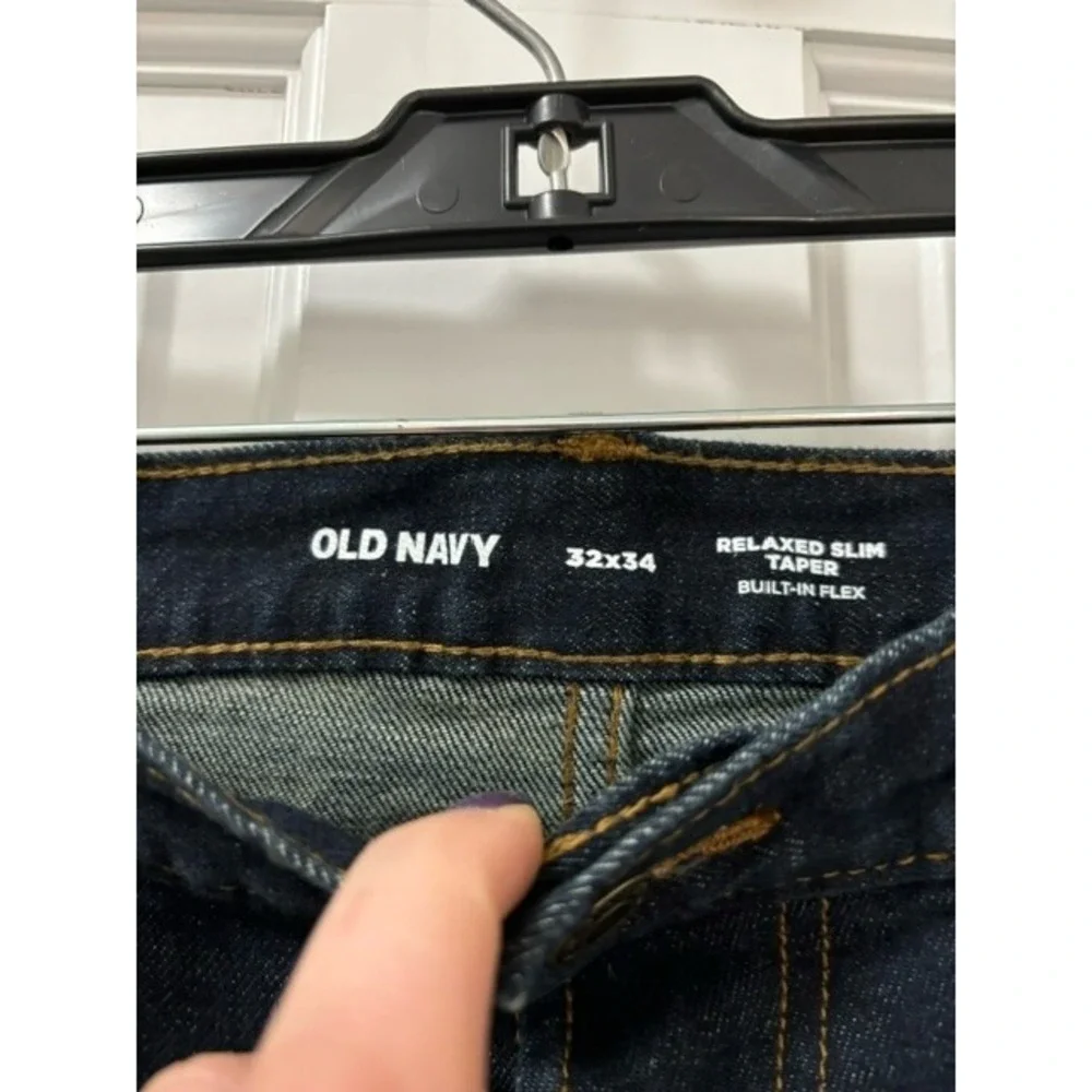 Men's 32x34 Old Navy Relaxed Slim Taper Built In Flex Blue Jeans
